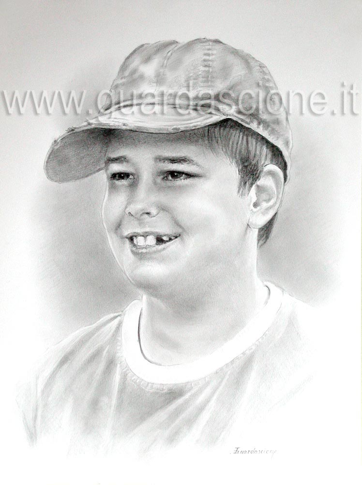 disegno eseguito da una foto, ritratto disegnato